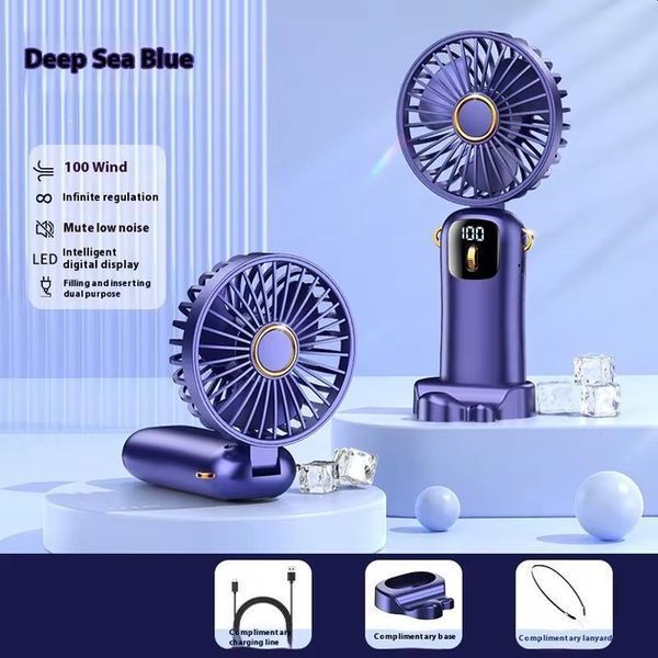Портативний міні вентилятор Mini fan AND892 з підставкою для телефону та дисплеєм 2053343 фото