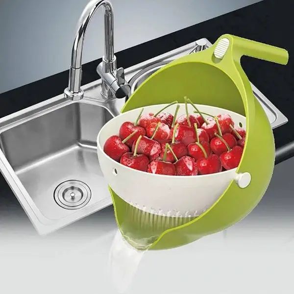Універсальна миска &ndash; дуршлаг Mesh Strainer Drain Basket ∙ Господарський силіконовий кошик зі зливом 2в1 20113677 фото