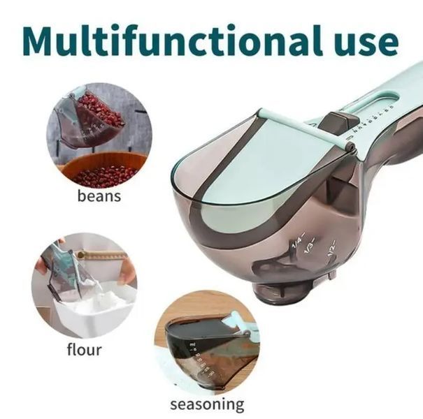 Регульовані пластикові мірні ложки 2 штуки Adjustable measuring spoon mu8873567 фото