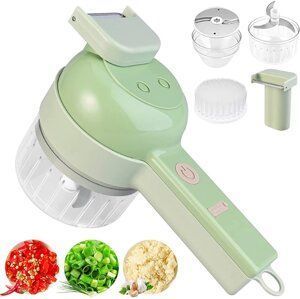 Ручний подрібнювач для овочів 4в1 Food Chopper / Електрична кухонна овочерізка / Міні блендер-слайсер 2124851 фото