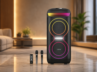 Портативна акустика ZXX-5505 / Переносна колонка LED-підсвічуванням USB/TF/FM/BT/AUX та мікрофоном / Bluetooth колонка sp9190 фото