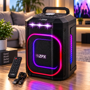 Портативная акустическая система ZPX ZX8823 8" Bluetooth 5.0 TWS / Колонка с LED-подсветкой 250 Вт 3600mAh ZPX-8823 фото
