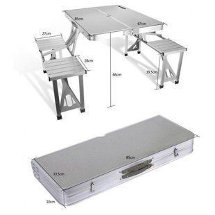 Складаний алюмінієвий стіл для пікніка зі стільцями Picnic Table pr10006 фото