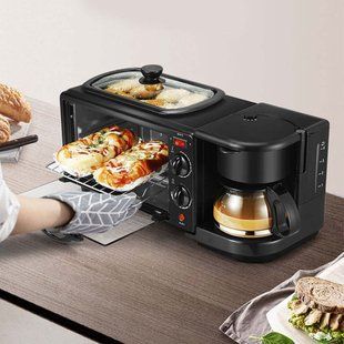Електрична духовка 3в1 Domotec MS-5308В Кофеварка Сковорода 9 л 4500w Zp116 фото
