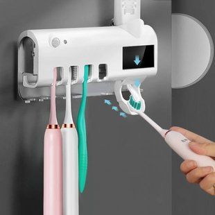 Тримач-диспенсер для зубної пасти та щіток Toothbrush sterilizer автоматичний 5090212113 фото