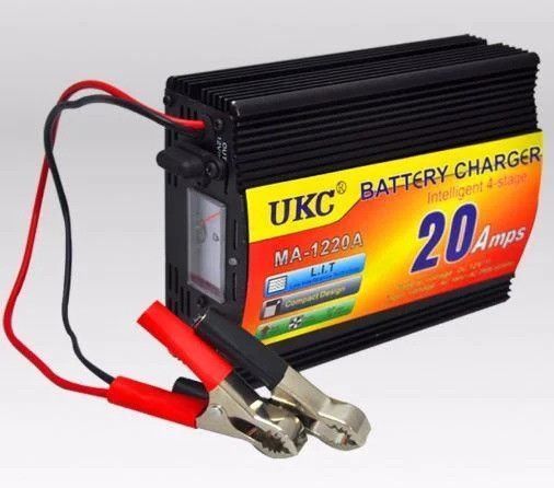 Зарядний пристрій акумулятора UKC Battery Charger 20A MA 1220A black sp54545 фото