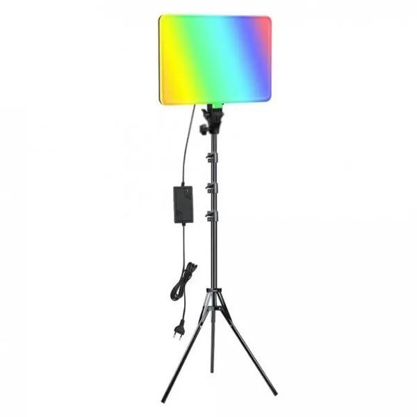 Світлодіодна прямокутна LED-лампа різнобарвна RGB PM26 з пультом m16365 фото