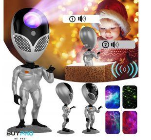 Багатобарвна лампа-проектор зоряного неба STAR PROJECTOR NIGHT LIGHT ALIENSUN D-tSLNL16 фото