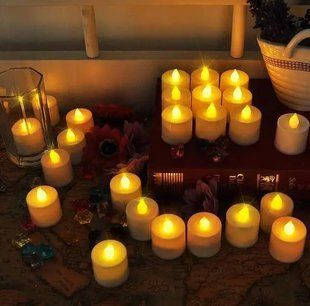 Набір електронних світлодіодних свічок на батарейках, 24 шт 50924 фото