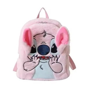 Плюшевий рюкзак Стич Disney Fairy Stitch м'який дитячий рюкзак з вушками та мордочкою рожевий G6382 фото