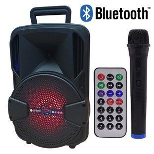 Портативна бездротова колонка ALP-801 Bluetooth колонка-валіза з мікрофоном та світломузикою 23900000000 фото