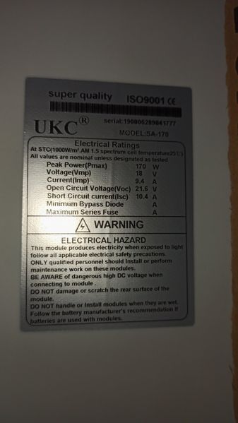 Сонячна панель 18V 170W 151*69*9.5 sp2467 фото