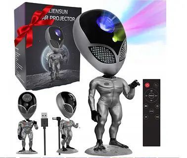 Багатобарвна лампа-проектор зоряного неба STAR PROJECTOR NIGHT LIGHT ALIENSUN D-tSLNL16 фото