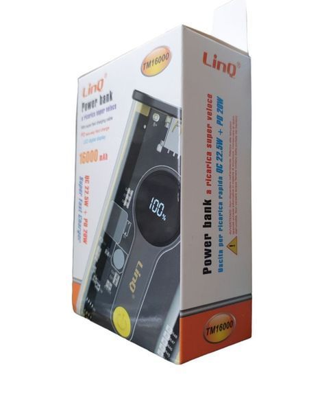 Павер банк, Power Bank 16 000 mAh з індикатором заряду та швидкою зарядкою 22.5W, LinQ Power111 фото