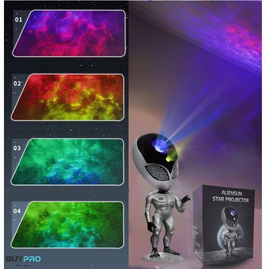 Багатобарвна лампа-проектор зоряного неба STAR PROJECTOR NIGHT LIGHT ALIENSUN D-tSLNL16 фото
