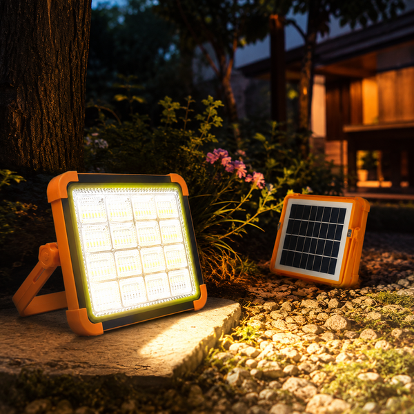 Аккумуляторный прожектор PowerBank с солнечной панелью / Светодиодный Solar LED фонарь 2400mAh 2019937 фото