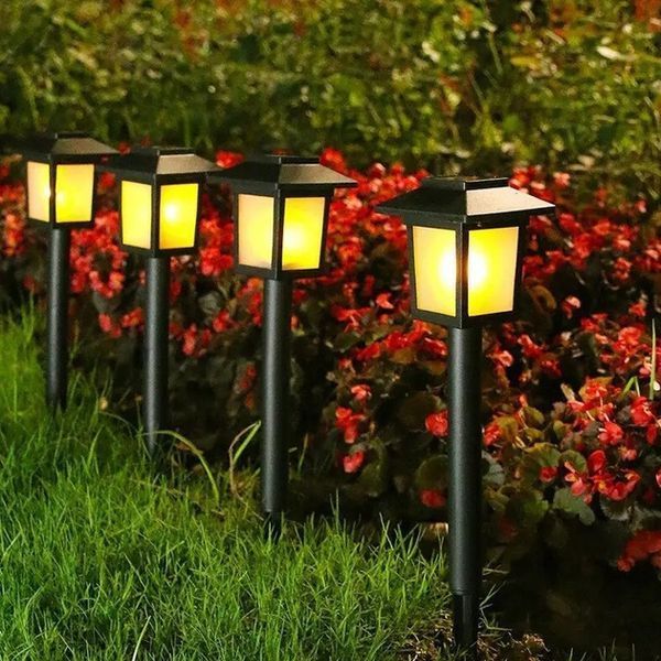 Садовий ліхтар на сонячній батареї Квадрат LED 26 см 6 WW Білий теплий 2019018 фото
