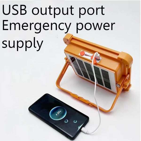 Аккумуляторный прожектор PowerBank с солнечной панелью / Светодиодный Solar LED фонарь 2400mAh 2019937 фото