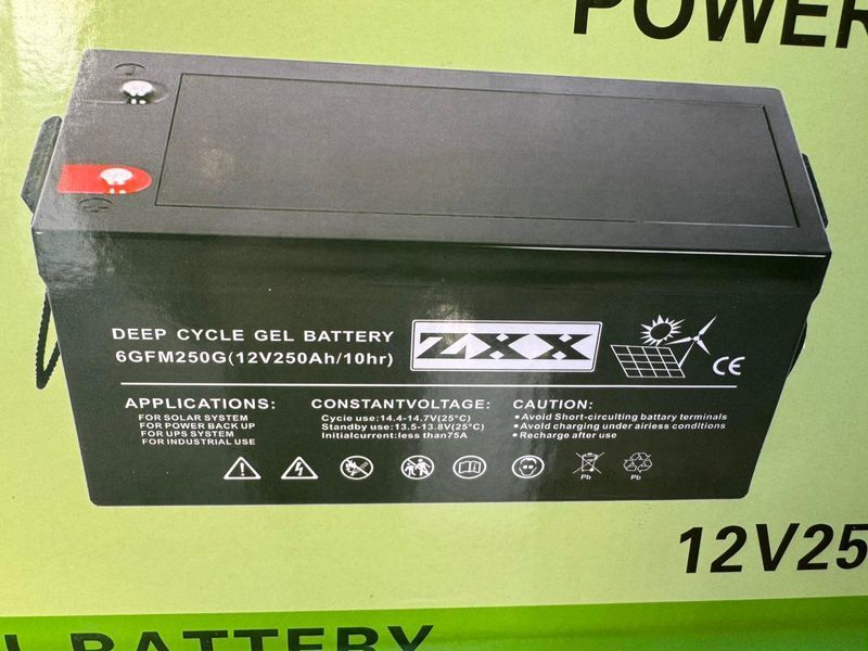 Гелевий акумулятор ZXX 12V 250Ah 228250А фото