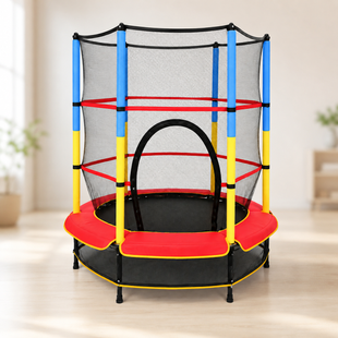 Дитячий батут 140см JumpFit, з сіткою Trampoline-04 / Батут 6 опор, внутрішня сітка KARTrampoline-04 фото