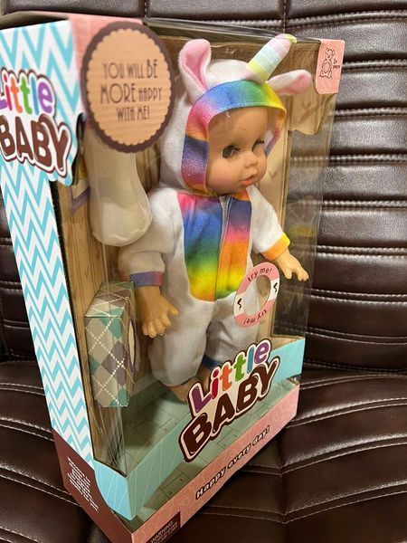 Лялька пупс, що розмовляє з пляшечкою та серветками Little Baby 10565 фото