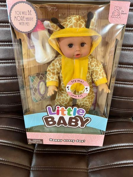 Лялька пупс, що розмовляє з пляшечкою та серветками Little Baby 10565 фото