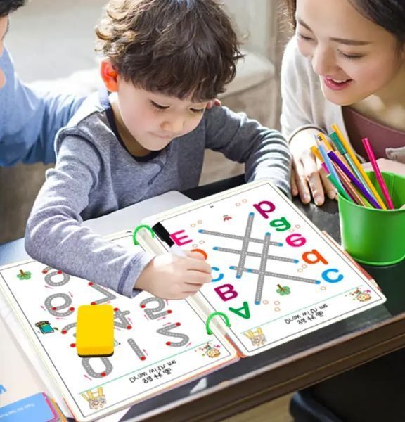 Розвиваюча книга Монтесорі Busy Book пиши-прай Stroke Line dot to dot 30 аркушів (60 завдань), від 2 років MA-331 фото