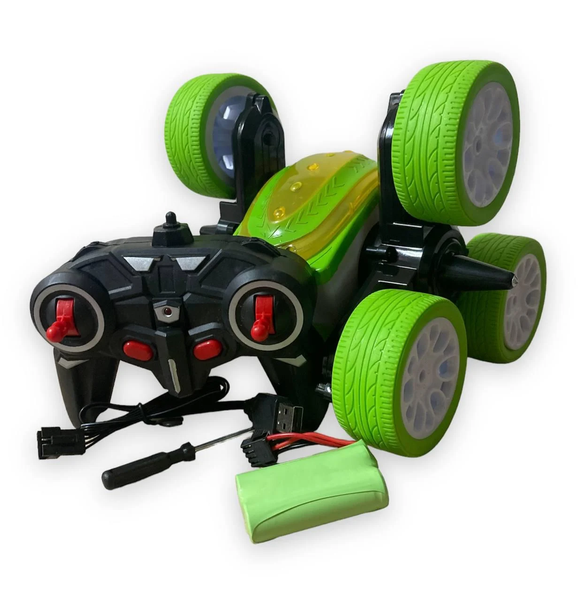 Машинка-перевертень на радіокеруванні Stunt car exciter Зелена С1 фото