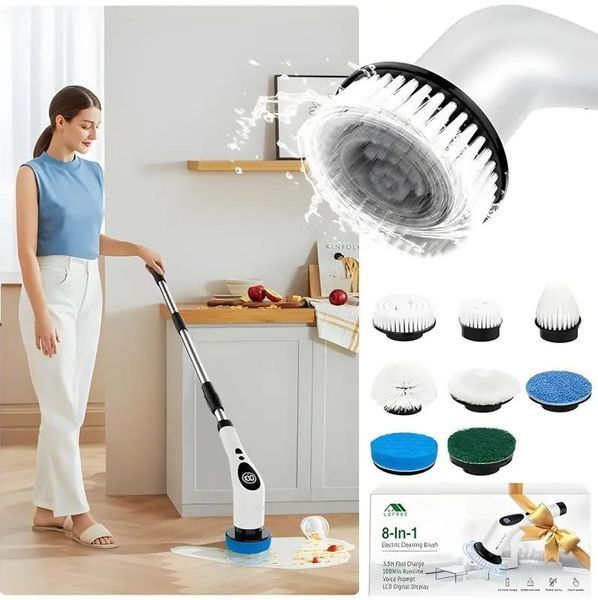 Щітка електрична 8 насадок,360 градусів Cleaning brush AND 1-33 2053968 фото