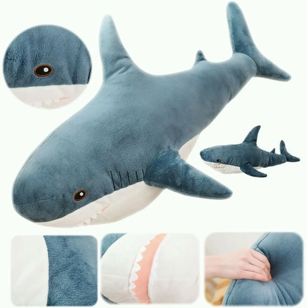 Дитяча м'яка плюшева антистрес іграшка-подушка обіймашка Shark Doll "Акула" 40 см G8289 фото