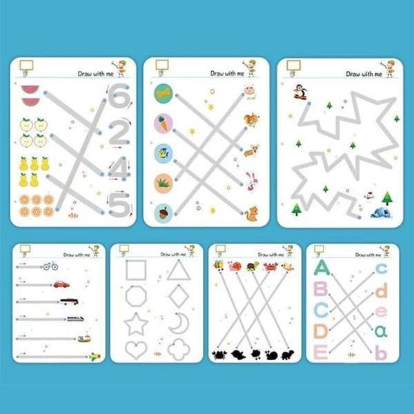 Розвиваюча книга Монтесорі Busy Book пиши-прай Stroke Line dot to dot 30 аркушів (60 завдань), від 2 років MA-331 фото