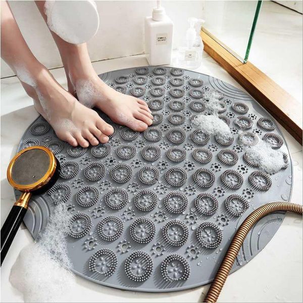 Круглий нековзний килимок для душу Massage Foot Rad зі щіткою для стоп 205332131258 фото