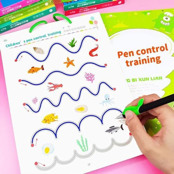 Розвиваюча книга Монтесорі Busy Book пиши-прай Stroke Line dot to dot 30 аркушів (60 завдань), від 2 років MA-331 фото