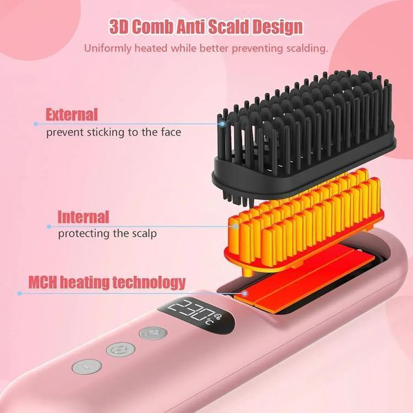 Випрямляюча щітка для укладання волосся Gabrella Hair Straightener Brush 2019066 фото