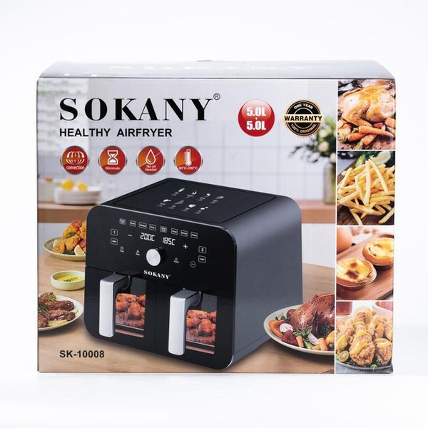 Мультипіч SOKANY SK-10008 на 10 л Аерофритниця з таймером та терморегулятором, Аерогриль flSK-10008 фото