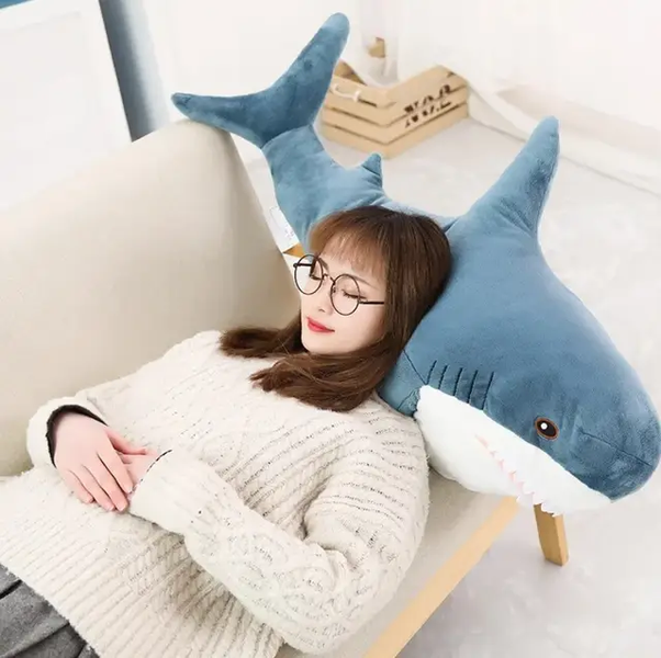 Дитяча м'яка плюшева антистрес іграшка-подушка обіймашка Shark Doll "Акула" 40 см G8289 фото