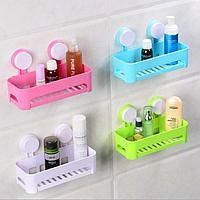 Полиця на присосках прямокутна для ванної Bathroom Shelves (WO-16) 111500117 фото