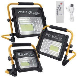 Акумуляторний прожектор із сонячною панеллю Work Light 50W + POWER BANK 540050 фото