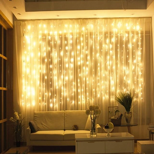 Гірлянда Водоспад USB штора 3х2м, білий теплий, 200 LED + пульт / Новорічна світлодіодна гірлянда на вікно М774700 фото
