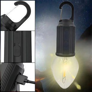 Лампочка з акумулятором + карабін, від USB, BL HK-169B / Підвісна LED лампочка / Ліхтар для кемпінгу sp9562 фото
