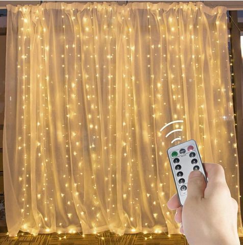 Гірлянда Водоспад USB штора 3х2м, білий теплий, 200 LED + пульт / Новорічна світлодіодна гірлянда на вікно М774700 фото