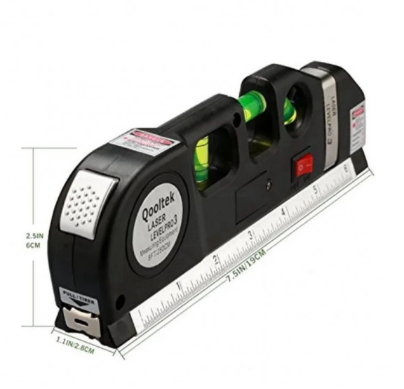 Лазерний рівень із вбудованою рулеткою FIXIT Laser Level Pro 3 4в1 рулетка лінійка 1135 фото