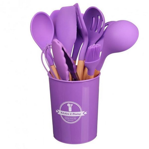 Набір кухонного приладдя силіконовий Kitchen Set RB-2239 сірий (12 предметів) RB2239\2 фото