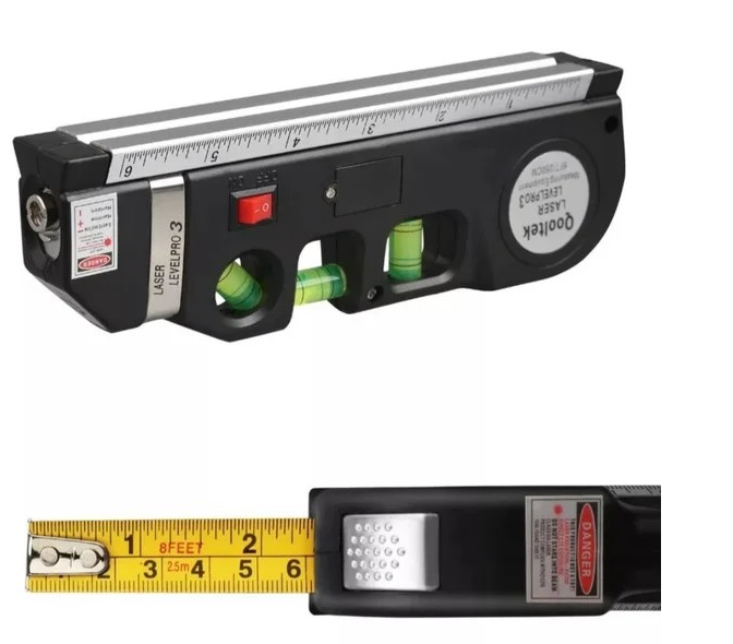 Лазерний рівень із вбудованою рулеткою FIXIT Laser Level Pro 3 4в1 рулетка лінійка 1135 фото