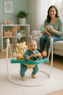 Ігровий центр, що розвиває, дитячий джемпер Fisher-Price Jumperoo Baby Activity Center Зелений 5094773/2 фото