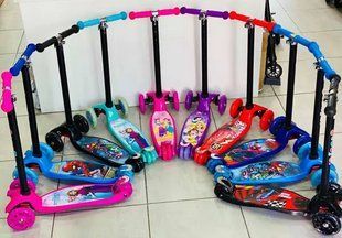Самокат Scooter MAXI з підсвічуванням коліс для дівчинки та хлопчика від 3 років 252AT-02Y фото