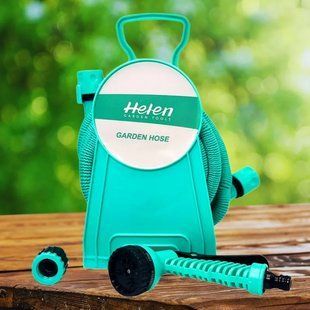 Шланг поливальний 10м з котушкою і розпилювачем з 7 режимами Helen Garden Tools шланг садовий, що розтягується M17090 фото
