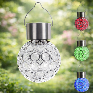 Садовий кристалічний світильник / Вуличний сонячний ліхтар garden light / Світильник із сонячною панеллю sp10496 фото