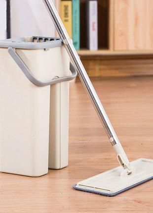 Швабра з відром і самовіджимом , Spin Mop Scratch Cleaning 360, швабра ледарка 6 л NEW25 фото