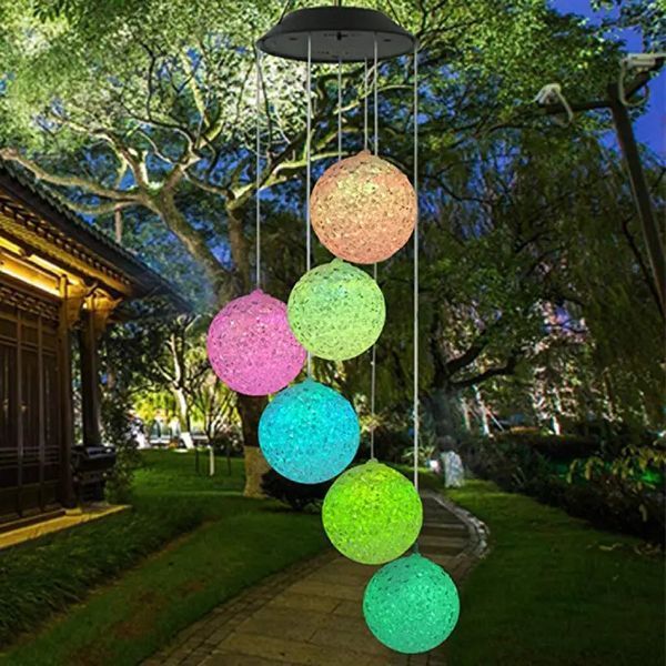 Світлодіодна вулична гірлянда WHISKET, на сонячній батареї, RGB, кришталеві кулі, 6 см 2018713 фото